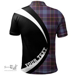 ScotsTee Shop Scottish Dempster Weathered Clan Crest Personalized Tartan Polo Shirt Circle Style Back Shirt with Your Text