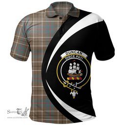ScotsTee Shop Scottish Duncan Weathered Clan Crest Personalized Tartan Polo Shirt Circle Style Back Shirt with Your Text