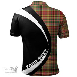ScotsTee Shop Scottish Drummond of Strathallan Clan Crest Personalized Tartan Polo Shirt Circle Style Back Shirt with Your Text