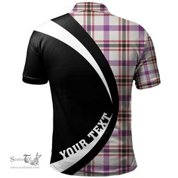 ScotsTee Shop Scottish Boswell Dress Weathered Clan Crest Personalized Tartan Polo Shirt Circle Style Back Shirt with Your Text