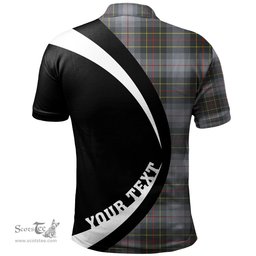 ScotsTee Shop Scottish Brodie Silver (Brodie Muted) Modern Clan Crest Personalized Tartan Polo Shirt Circle Style Back Shirt with Your Text