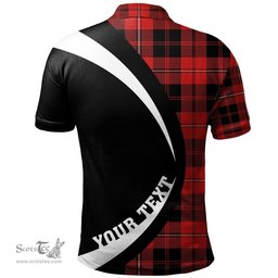 ScotsTee Shop Scottish Cunningham Modern Clan Crest Personalized Tartan Polo Shirt Circle Style Back Shirt with Your Text