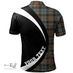 ScotsTee Shop Scottish Campbell of Cawdor Weathered 2 Clan Crest Personalized Tartan Polo Shirt Circle Style Back Shirt with Your Text