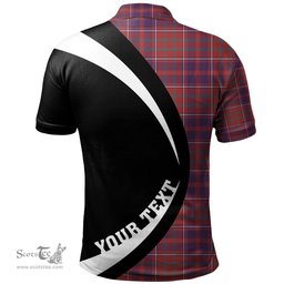 ScotsTee Shop Scottish Cameron of Locheil Weathered 2 Clan Crest Personalized Tartan Polo Shirt Circle Style Back Shirt with Your Text