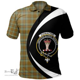 ScotsTee Shop Scottish Donachie of Brockloch Hunting Ancient Clan Crest Personalized Tartan Polo Shirt Circle Style Back Shirt with Your Text