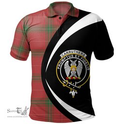 ScotsTee Shop Scottish Carruthers Ancient Clan Crest Personalized Tartan Polo Shirt Circle Style Back Shirt with Your Text