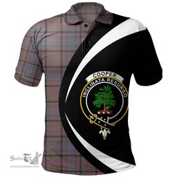 ScotsTee Shop Scottish Cooper Weathered Clan Crest Personalized Tartan Polo Shirt Circle Style Back Shirt with Your Text
