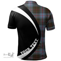 ScotsTee Shop Scottish Brodie Hunting Weathered Clan Crest Personalized Tartan Polo Shirt Circle Style Back Shirt with Your Text