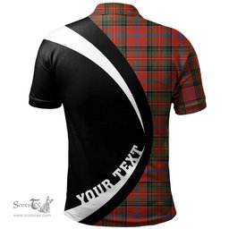 ScotsTee Shop Scottish Brown of Castledean (Broun of Castledean) Ancient Clan Crest Personalized Tartan Polo Shirt Circle Style Back Shirt with Your Text
