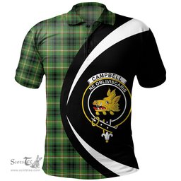 ScotsTee Shop Scottish Campbell Marquis of Lorne Ancient 2 Clan Crest Personalized Tartan Polo Shirt Circle Style Back Shirt with Your Text