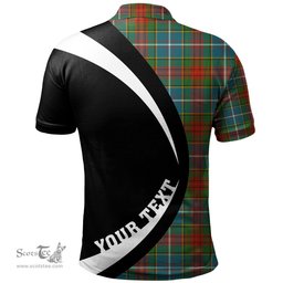 ScotsTee Shop Scottish Crozier Ancient Clan Crest Personalized Tartan Polo Shirt Circle Style Back Shirt with Your Text