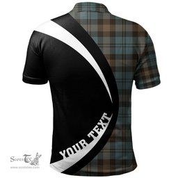 ScotsTee Shop Scottish Campbell of Glenlyon Weathered 2 Clan Crest Personalized Tartan Polo Shirt Circle Style Back Shirt with Your Text