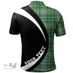 ScotsTee Shop Scottish Currie Ancient Clan Crest Personalized Tartan Polo Shirt Circle Style Back Shirt with Your Text