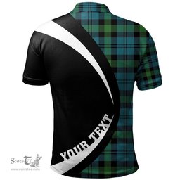ScotsTee Shop Scottish Campbell of Glenlyon Ancient 2 Clan Crest Personalized Tartan Polo Shirt Circle Style Back Shirt with Your Text