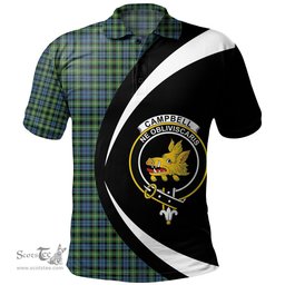ScotsTee Shop Scottish Campbell of Argyll 1815 Ancient 2 Clan Crest Personalized Tartan Polo Shirt Circle Style Back Shirt with Your Text