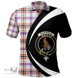 ScotsTee Shop Scottish Boswell Dress Ancient Clan Crest Personalized Tartan Polo Shirt Circle Style Back Shirt with Your Text