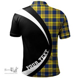 ScotsTee Shop Scottish Carlisle (Carlill) Modern Clan Crest Personalized Tartan Polo Shirt Circle Style Back Shirt with Your Text