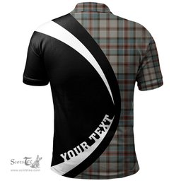 ScotsTee Shop Scottish Dinwoodie Weathered Clan Crest Personalized Tartan Polo Shirt Circle Style Back Shirt with Your Text
