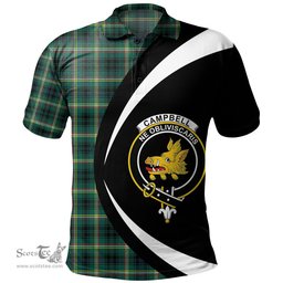 ScotsTee Shop Scottish Campbell Marquis of Lorne Modern 2 Clan Crest Personalized Tartan Polo Shirt Circle Style Back Shirt with Your Text