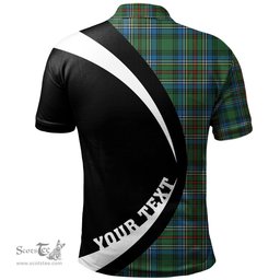 ScotsTee Shop Scottish Cockburn (Coburn) Ancient Clan Crest Personalized Tartan Polo Shirt Circle Style Back Shirt with Your Text