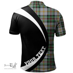 ScotsTee Shop Scottish Dinwoodie Modern Clan Crest Personalized Tartan Polo Shirt Circle Style Back Shirt with Your Text