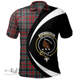 ScotsTee Shop Scottish Borthwick Modern Clan Crest Personalized Tartan Polo Shirt Circle Style Back Shirt with Your Text