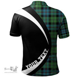 ScotsTee Shop Scottish Campbell of Cawdor Ancient 2 Clan Crest Personalized Tartan Polo Shirt Circle Style Back Shirt with Your Text