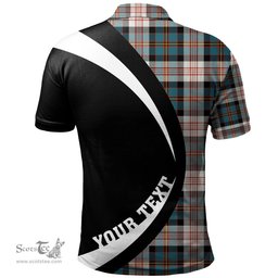 ScotsTee Shop Scottish Cameron of Erracht Dress Ancient 2 Clan Crest Personalized Tartan Polo Shirt Circle Style Back Shirt with Your Text