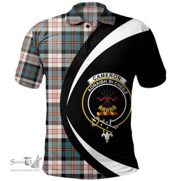 ScotsTee Shop Scottish Cameron of Erracht Dress Ancient 2 Clan Crest Personalized Tartan Polo Shirt Circle Style Back Shirt with Your Text