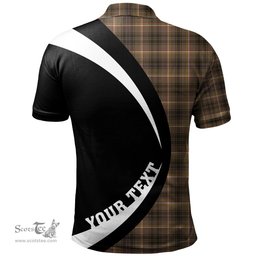 ScotsTee Shop Scottish Campbell Marquis of Lorne Weathered 2 Clan Crest Personalized Tartan Polo Shirt Circle Style Back Shirt with Your Text