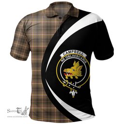 ScotsTee Shop Scottish Campbell Marquis of Lorne Weathered 2 Clan Crest Personalized Tartan Polo Shirt Circle Style Back Shirt with Your Text