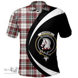 ScotsTee Shop Scottish Dunbar Plaid Clan Crest Personalized Tartan Polo Shirt Circle Style Back Shirt with Your Text