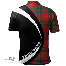 ScotsTee Shop Scottish Cumming Modern Clan Crest Personalized Tartan Polo Shirt Circle Style Back Shirt with Your Text