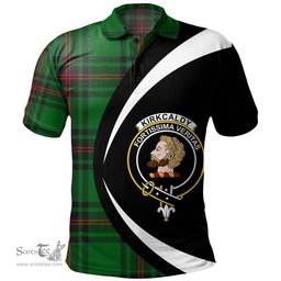 ScotsTee Shop Scottish Kirkcaldy Clan Crest Personalized Tartan Polo Shirt Circle Style Back Shirt with Your Text