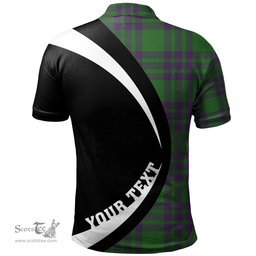 ScotsTee Shop Scottish Elphinstone Ancient Clan Crest Personalized Tartan Polo Shirt Circle Style Back Shirt with Your Text