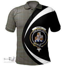 ScotsTee Shop Scottish Haig Check Clan Crest Personalized Tartan Polo Shirt Circle Style Back Shirt with Your Text