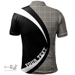 ScotsTee Shop Scottish Halliday (Holliday) Weathered Clan Crest Personalized Tartan Polo Shirt Circle Style Back Shirt with Your Text