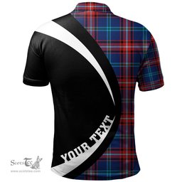 ScotsTee Shop Scottish Glenn Modern Clan Crest Personalized Tartan Polo Shirt Circle Style Back Shirt with Your Text
