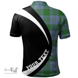 ScotsTee Shop Scottish Irvine of Bonshaw Ancient Clan Crest Personalized Tartan Polo Shirt Circle Style Back Shirt with Your Text