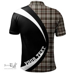 ScotsTee Shop Scottish Little Arisaid Weathered Clan Crest Personalized Tartan Polo Shirt Circle Style Back Shirt with Your Text