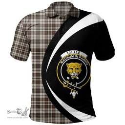 ScotsTee Shop Scottish Little Arisaid Weathered Clan Crest Personalized Tartan Polo Shirt Circle Style Back Shirt with Your Text