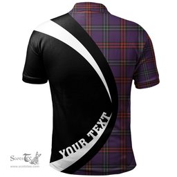 ScotsTee Shop Scottish Eglinton District (Montgomery of Ayrshire) Weathered Clan Crest Personalized Tartan Polo Shirt Circle Style Back Shirt with Your Text