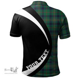 ScotsTee Shop Scottish Kennedy Modern Clan Crest Personalized Tartan Polo Shirt Circle Style Back Shirt with Your Text