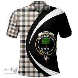 ScotsTee Shop Scottish Hogg Ancient Clan Crest Personalized Tartan Polo Shirt Circle Style Back Shirt with Your Text