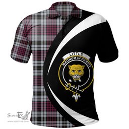 ScotsTee Shop Scottish Little Dress Modern Clan Crest Personalized Tartan Polo Shirt Circle Style Back Shirt with Your Text