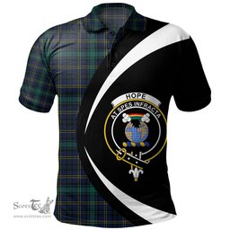 ScotsTee Shop Scottish Hope Vere Modern Clan Crest Personalized Tartan Polo Shirt Circle Style Back Shirt with Your Text