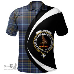ScotsTee Shop Scottish Knox Clan Crest Personalized Tartan Polo Shirt Circle Style Back Shirt with Your Text