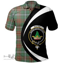 ScotsTee Shop Scottish Gayre Ancient Clan Crest Personalized Tartan Polo Shirt Circle Style Back Shirt with Your Text
