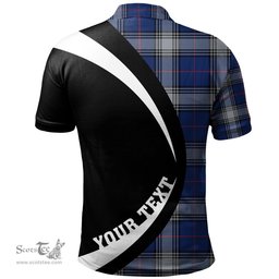 ScotsTee Shop Scottish Kinnaird Modern Clan Crest Personalized Tartan Polo Shirt Circle Style Back Shirt with Your Text