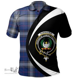 ScotsTee Shop Scottish Kinnaird Modern Clan Crest Personalized Tartan Polo Shirt Circle Style Back Shirt with Your Text